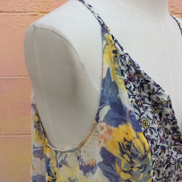 Joie Silk Chiffon Mixed Floral Print Swing Top - Picture 3 of 11
